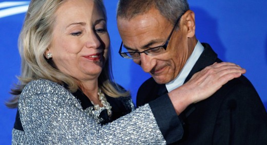 John Podesta on right with Hillary Clinton