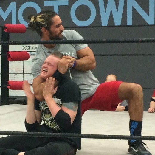Seth Rollins training a student