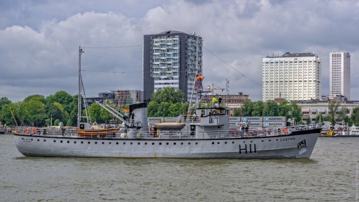 The MLV Castor made to look like the destroyer MKS Basilisk that was sunk at Dunkirk in an air attack.