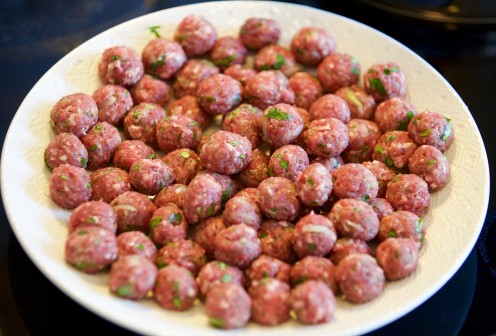 Meatballs like this are used in spaghetti and soups. Swedish meatballs are very famous.