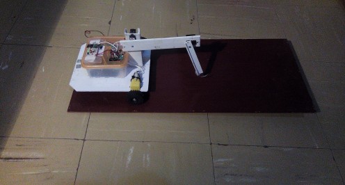 Robot climbing a platform