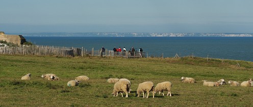 View from Cap Gris-Nez (France) over the English Channel to the cliffs of Dover.