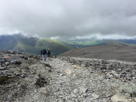 The mountain track which enabled us trio of amateaur hikers to conquer the summit of Ben Nevis is under deep snow for much of the year. Only skilled mountaineers should contemplate a duel for the summit with Ben Nevis when snow lies deep. 