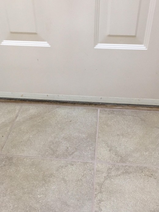 Door sweep installed at bottom of exterior door