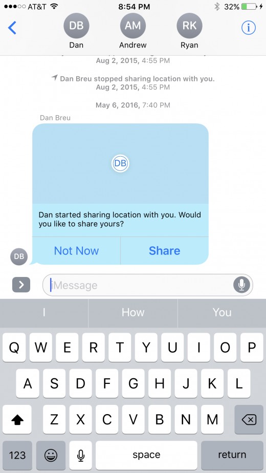 Navigate to the group chat you want to leave, and then tap to open that particular chat. The group chat thread open.