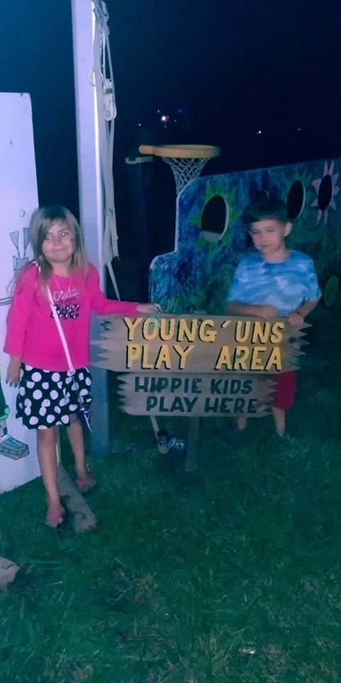 My oldest children enjoying the play area located near the center of the festival
