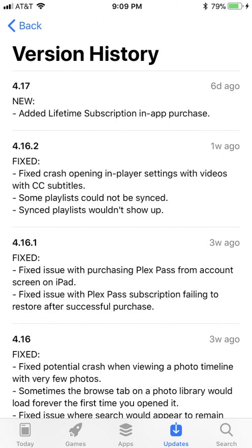 Plex routinely updates all of its apps.