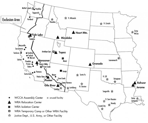 Interment camps for Japanese Americans spread across the West. 