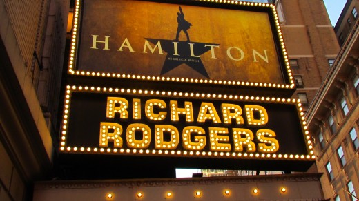 A photo I took outside of the Richard Rodgers Theater, before we went inside to see "Hamilton" on our Thirty-First Wedding Anniversary. Little did we know, it would be my husband’s last Broadway show.