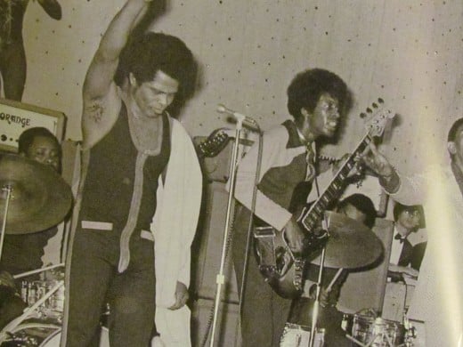 A Photo from the publication of the Godfather of Soul, James Brown's appearance at the Apollo.