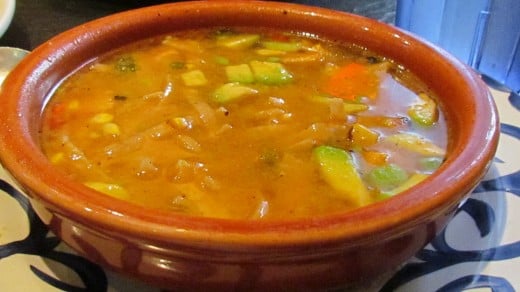 A Tortilla soup we had at "Chevys" that was extra spicy and just wonderful.