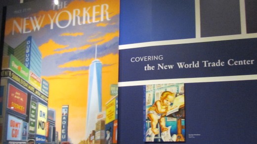 Photo of the New World Trade Center from the New Yorker Magazine that is displayed within the museum.