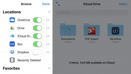 Slide the toggles of any services you want to deactivate within the Files app to the left so that those toggles are entirely gray. Any storage services that you deactivated will no longer be accessible through the Files app.