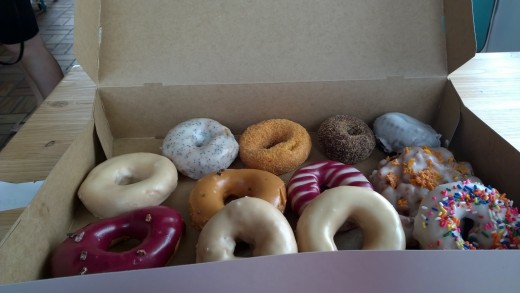 In this case lower angle has a cleaner look to it with these doughnuts. 