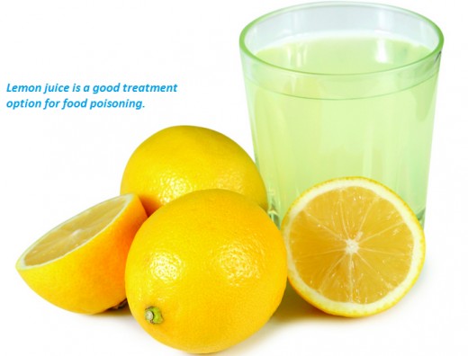Food poisoning can be treated by drinking lemon juice.