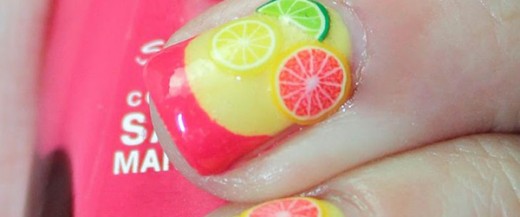 Lemon yellow with pink