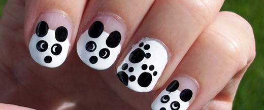 Panda bear nail art