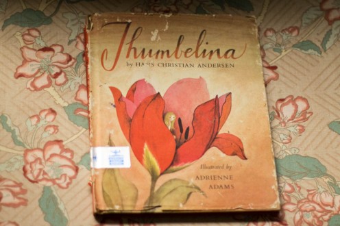 Vintage Book Children's Thumbelina Illustration 