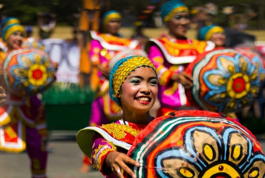 Filipinos are happy people. Celebrating the annual Aliwan Fiesta in Pasay City, Philippines