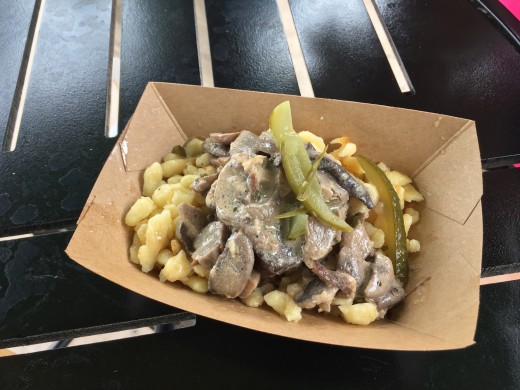 The beef stroganoff was some of the best I had ever had.