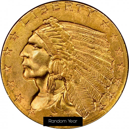 Indian Head Gold $2 1/2 Coin.