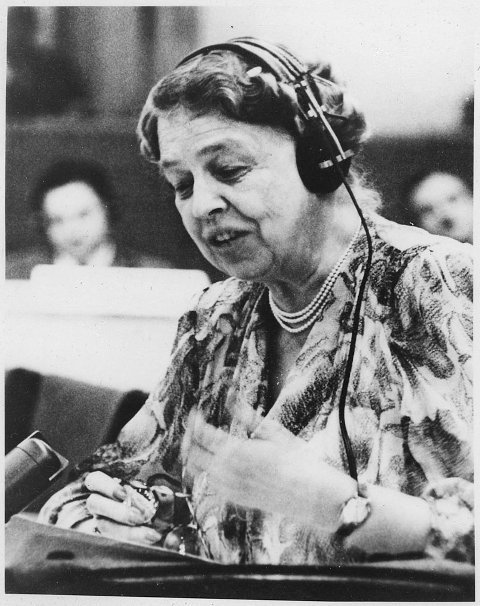 Eleanor Roosevelt at the United Nations in 1947.