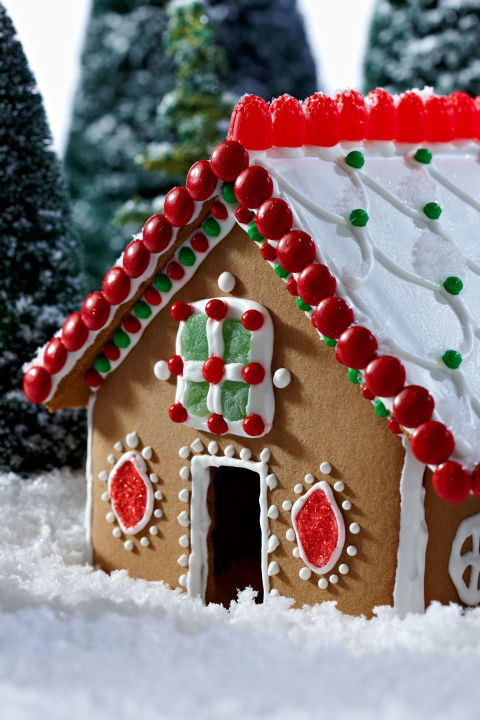 Decorate a gingerbread house.