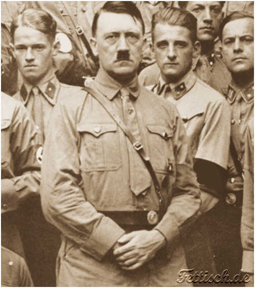 Adolf Hitler with an Army behind him