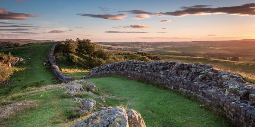 Hadrian's Wall, close to Hexham, Northumberland, UK World Heritage Site
