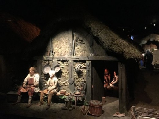 Jorvik Viking Centre 2. The metalwares craftsman and son relax in a break from work