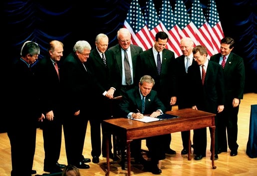 President George W. Bush signed the Partial Birth Abortion Act on November 5, 2003. Quoting Prolife Democrat Bob Casey, Bush said, "When we look to the unborn child, the real issue is not when life begins, but when love begins."