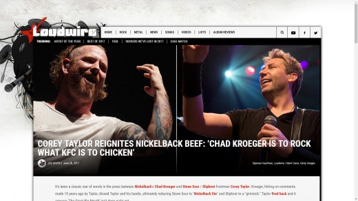 And obviously, everyone is entitled to their own opinion. Especially Corey Taylor...