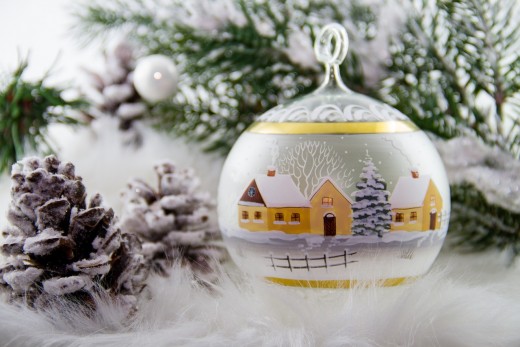Painted works of art such as this Christmas ornament are one of many ideas when working with glass.
