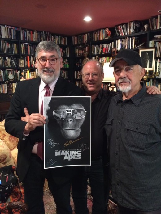 With John Landis (left), and Tom Burman. 