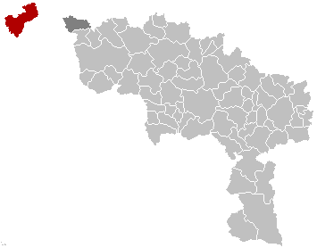 Map location of Comines-Warneton / Komen-Waasten, Hainaut / Henegouwen