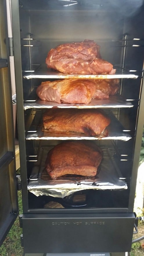 Cooked / Smoked with hickory wood chips Low and Slow 320 Degree for 12 hours.