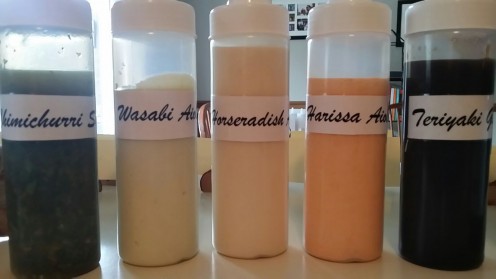 Different homemade aioli sauces