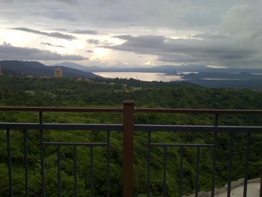 a sunset view of the volcano a sunset view of the volcano