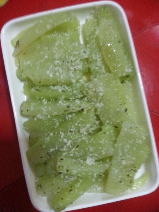 Chayote boiled and stir fried