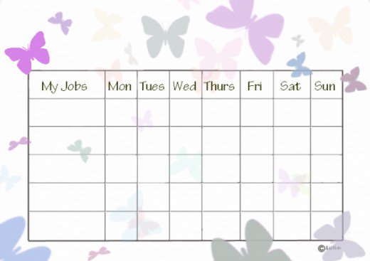 Free Printable Chore Charts For Girls