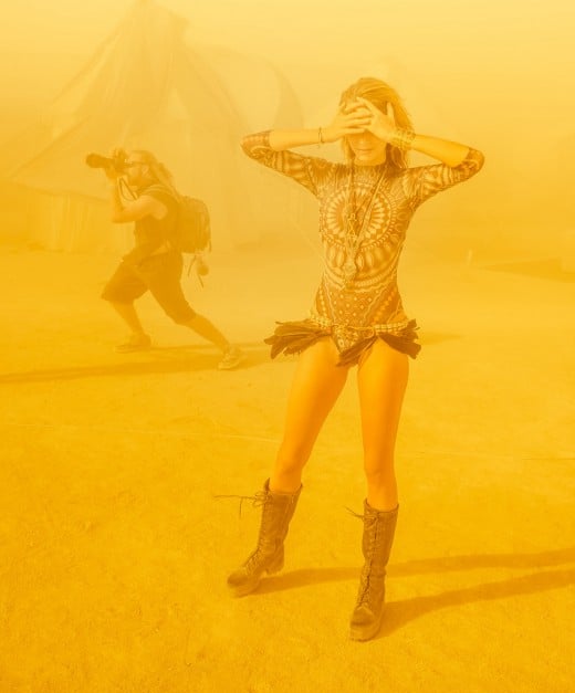 Riding a bike through a dust storm in the Black Rock Desert at Burning Man had its moments...of terror!