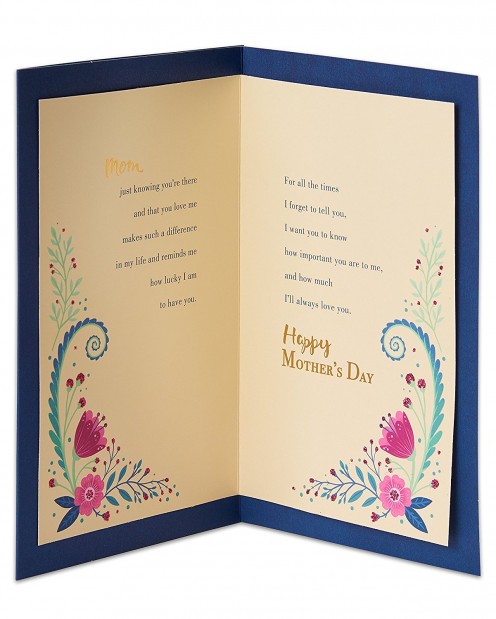 A Mother's Day card with a note