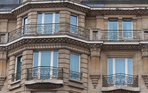 Hôtel Alfa in Luxembourg City, Art-deco facade detail. Architect: Léon Bouvart (1883-1933)