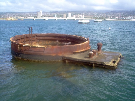 A piece of the Arizona sunken ship.