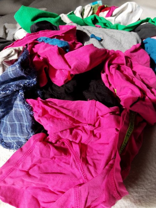 Clothing scraps for reuse or recycle