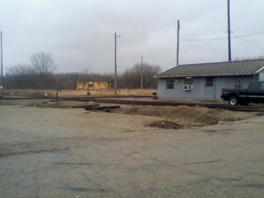 Or the past can be found in much more unpretentious places, such as at this former railroad junction. One wouldn't begin to guess how the crossing of the rails in this photo at one time made this location a vital spot for passengers and freight.