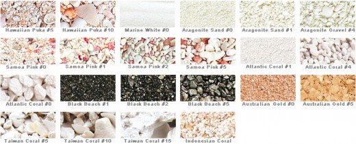 This chart shows the many types of gravel that are most compatible with saltwater aquariums.