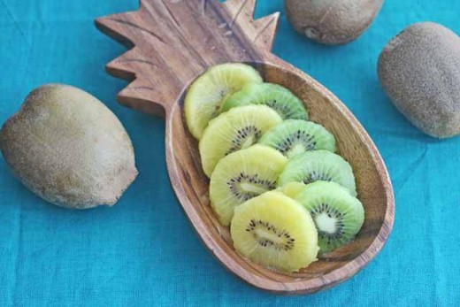Kiwi is a sweet and sour fresh choice for a snack, dessert, or topping.