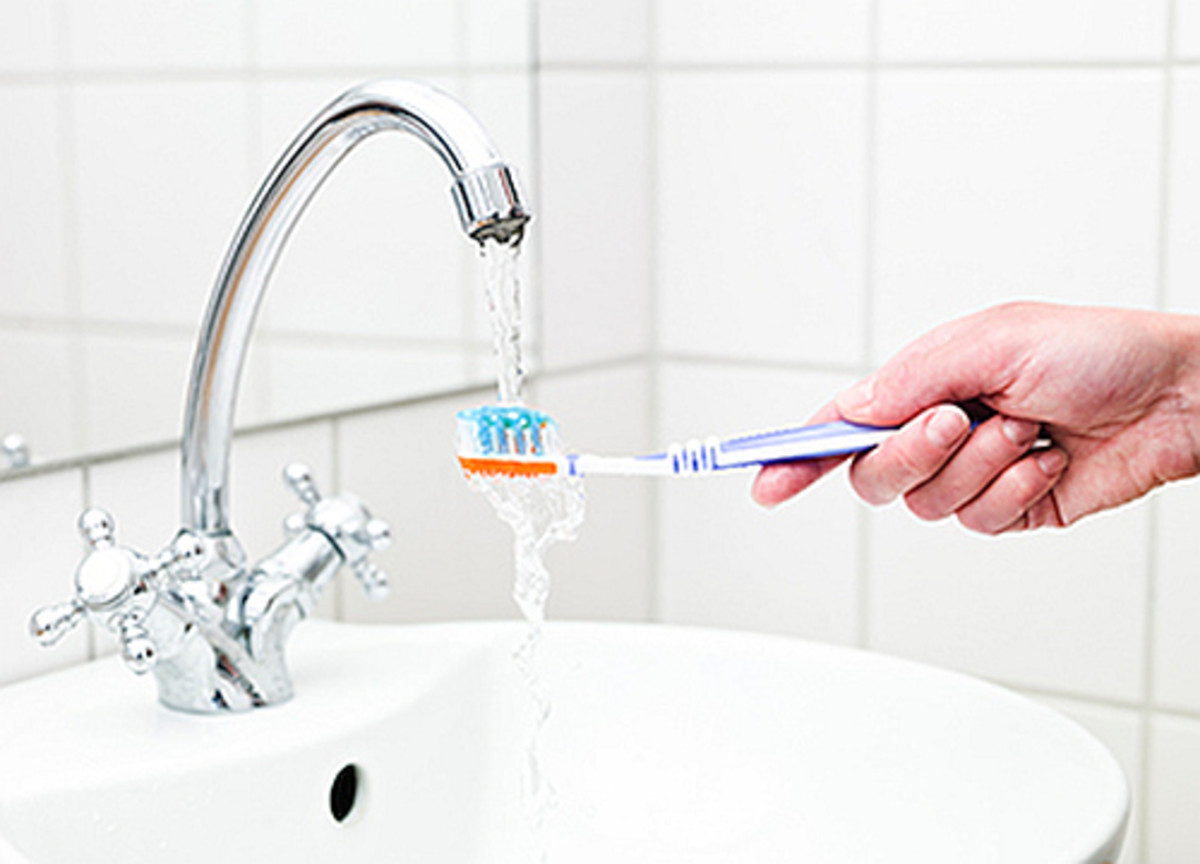 Rinse your toothbrush