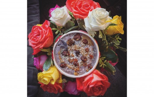 Adding additional dried super berries, like goji and mulberries, gives the bowl a finished look as well as additional health benefits! 